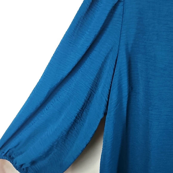 DKNY Blue Puff Sleeve A-Line Dress Size 14 NWT - Picture 6 of 8